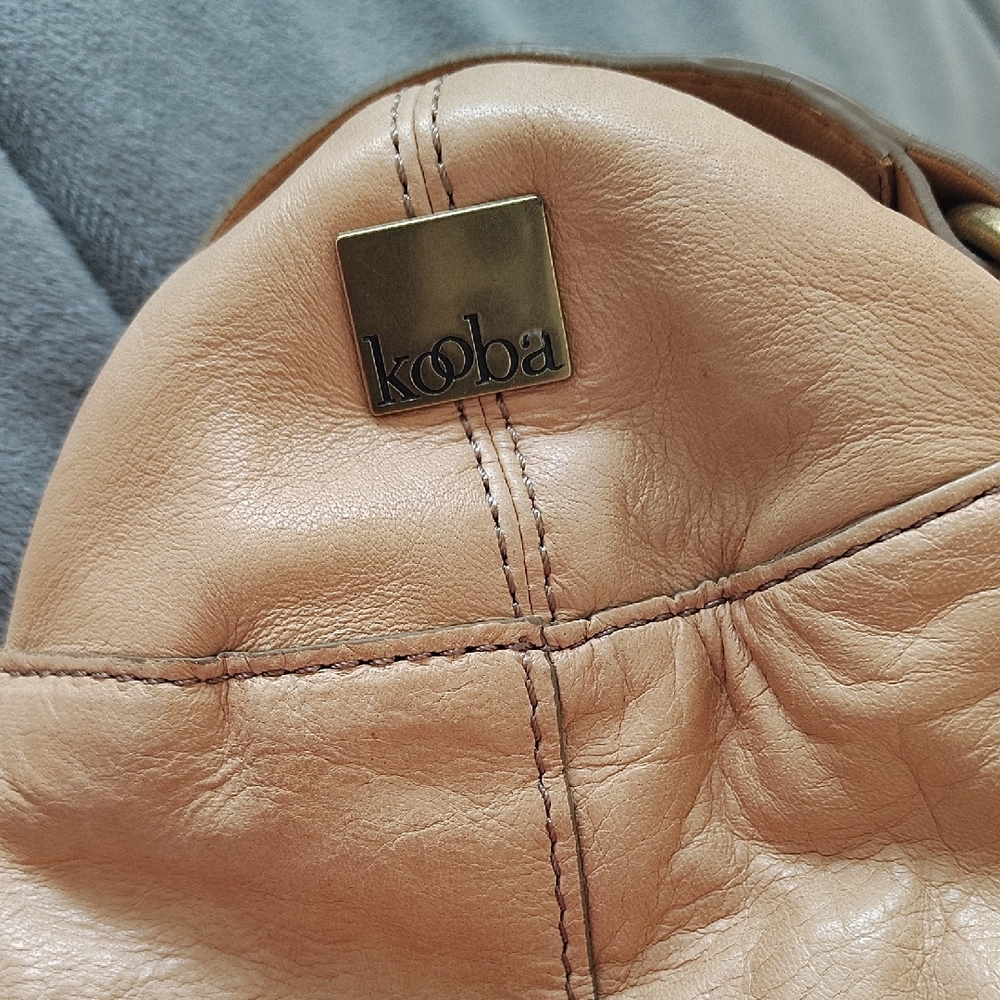 Kooba Natural Tan Elegant Leather Tote with Buckle Accents - Picture 14 of 14